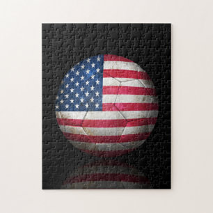 Worn American Flag Football Voetbal Legpuzzel