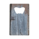 Worn and Rusty Wooden Deuren Creditkaart Flessenopener (Achterkant)