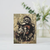 Worn and Spattered Santa Illustration Feestdagenkaart (Staand voorkant)