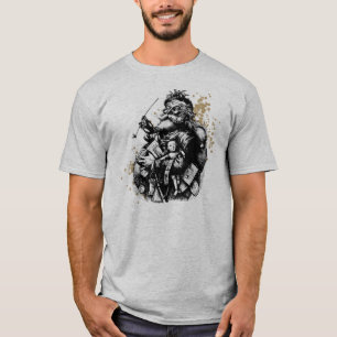 Worn and Spattered Santa Illustration T-shirt