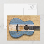 Worn Argentijnse vlag Aoustic Guitar Briefkaart (Voorkant / Achterkant)