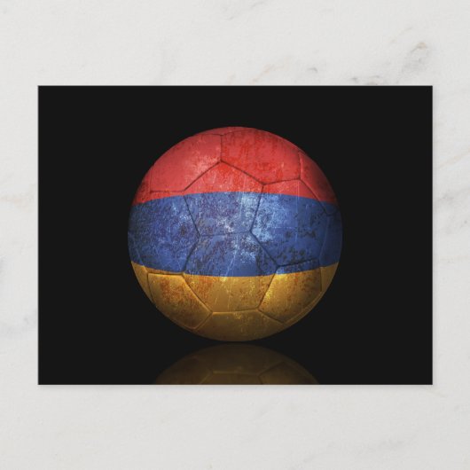Worn Armenian Flag Football Voetbal Briefkaart (Voorkant)