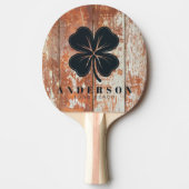 Worn Barn Wood Four Leaf Clover with Name Tafeltennisbatje (Voorkant)