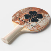 Worn Barn Wood Four Leaf Clover with Name Tafeltennisbatje (Voorkant Gekanteld)