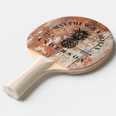 Worn Barn Wood Tropical Pineapple Wedding Crest Tafeltennisbatje (Voorkant Gekanteld)