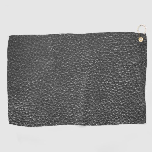 Worn Black Faux Leather Golfhanddoek (Horizontaal)