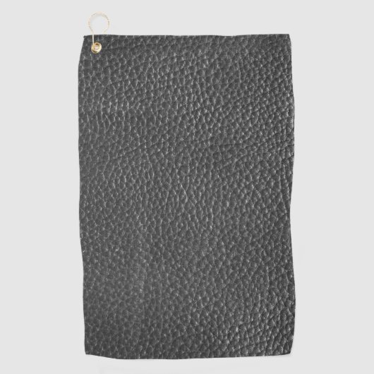 Worn Black Faux Leather Golfhanddoek (Voorkant)