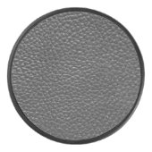Worn Black Faux Leather Hockey Puck (Voorkant)
