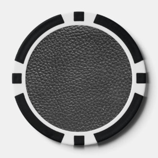Worn Black Faux Leather Poker Chips