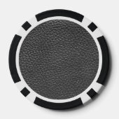 Worn Black Faux Leather Poker Chips (Achterkant)