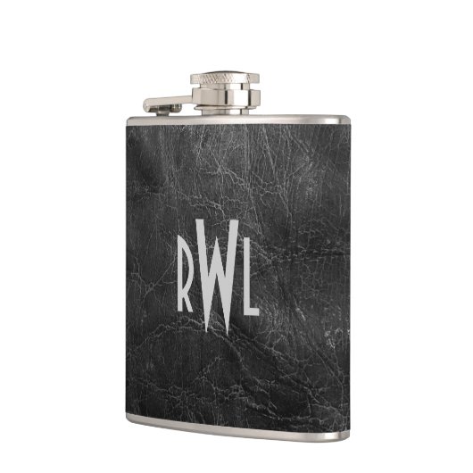 Worn Black Leather Heupfles (Links)