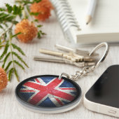Worn British Flag Football Voetbal Sleutelhanger (Voorkant Rechts)