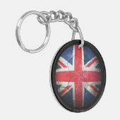 Worn British Flag Football Voetbal Sleutelhanger (Voorkant Links)