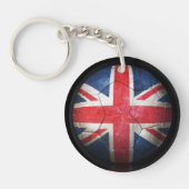 Worn British Flag Football Voetbal Sleutelhanger (Voorkant)