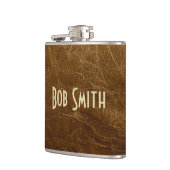 Worn Brown Leather Heupfles (Links)