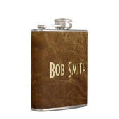 Worn Brown Leather Heupfles (Rechts)