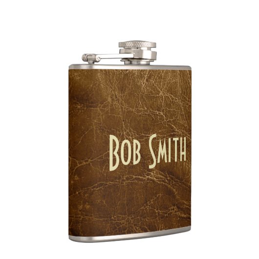 Worn Brown Leather Heupfles (Rechts)