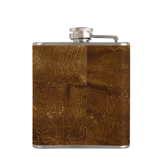 Worn Brown Leather Heupfles (Achterkant)