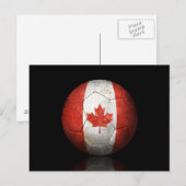 Worn Canadian Flag Football Voetbal Briefkaart (Voorkant / Achterkant)
