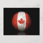 Worn Canadian Flag Football Voetbal Briefkaart (Voorkant)