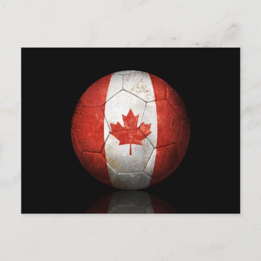 Worn Canadian Flag Football Voetbal Briefkaart (Voorkant)
