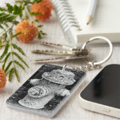 Worn Chipped Rusty Old Fire Hydrant Photograph Sleutelhanger (Voorkant Rechts)