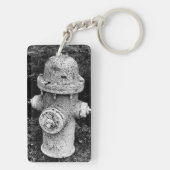Worn Chipped Rusty Old Fire Hydrant Photograph Sleutelhanger (achterkant)