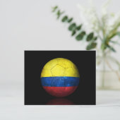 Worn Colombian Flag Football Voetbal Briefkaart (Staand voorkant)
