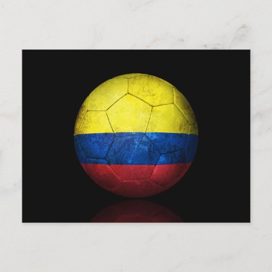 Worn Colombian Flag Football Voetbal Briefkaart (Voorkant)