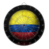 Worn Colombian Flag Football Voetbal Dartbord (Voorkant)