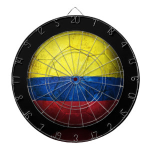 Worn Colombian Flag Football Voetbal Dartbord
