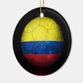 Worn Colombian Flag Football Voetbal Keramisch Ornament (Links)