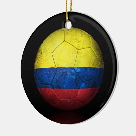 Worn Colombian Flag Football Voetbal Keramisch Ornament (Links)