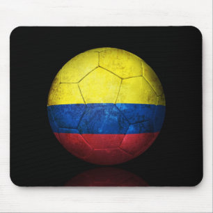 Worn Colombian Flag Football Voetbal Muismat