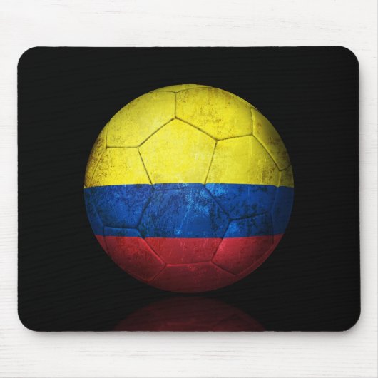 Worn Colombian Flag Football Voetbal Muismat (Voorkant)