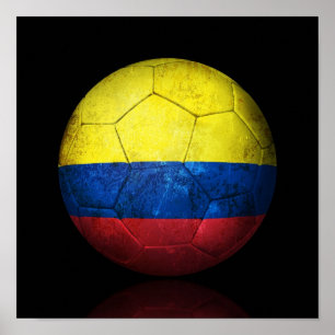 Worn Colombian Football Voetbal Poster