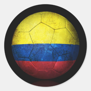 Worn Colombian Football Voetbal Ronde Sticker