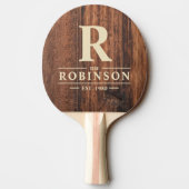 Worn Cutting Board Family Name & Initial Tafeltennisbatje (Achterkant)