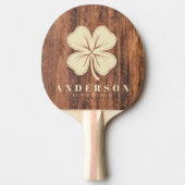 Worn Cutting Board Four Leaf Clover with Name Tafeltennisbatje (Voorkant)