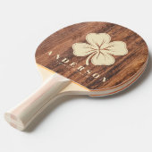 Worn Cutting Board Four Leaf Clover with Name Tafeltennisbatje (Voorkant Gekanteld)