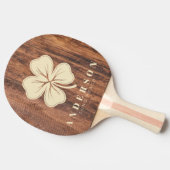 Worn Cutting Board Four Leaf Clover with Name Tafeltennisbatje (Zijkant)