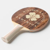 Worn Cutting Board Irish Clover Wedding Crest Tafeltennisbatje (Voorkant Gekanteld)