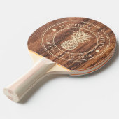 Worn Cutting Board Pineapple Wedding Names Tafeltennisbatje (Voorkant Gekanteld)