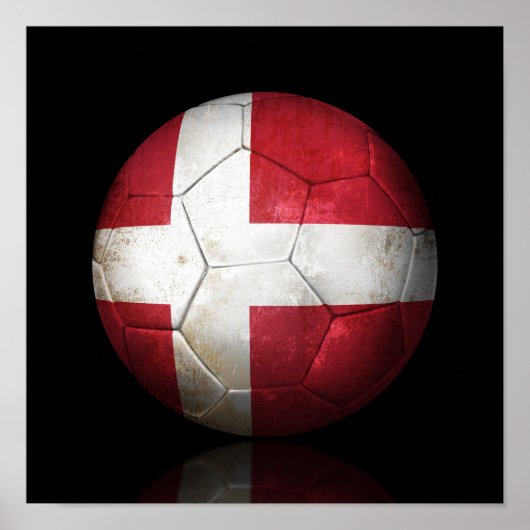 Worn Danish Football Voetbal Poster (Voorkant)
