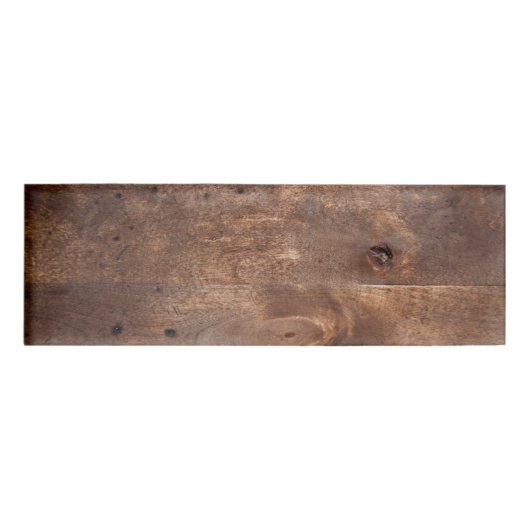Worn-dennenplank Naambadge (Voorkant)