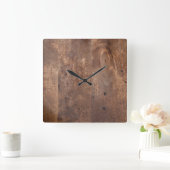 Worn-dennenplank Vierkante Klok (Huis)