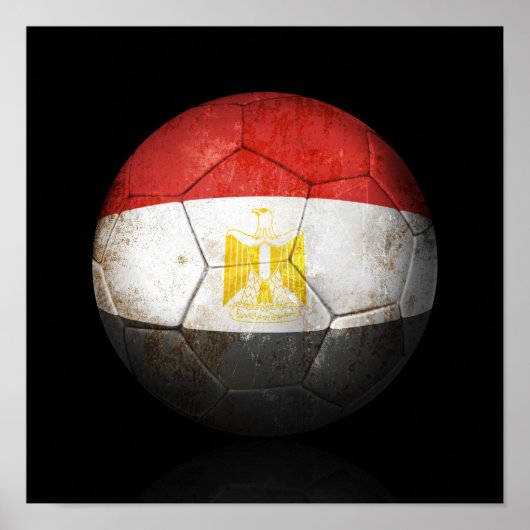 Worn Egyptian Flag Football Voetbal Poster (Voorkant)
