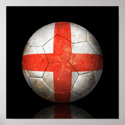 Worn English Football Voetbal Poster (Voorkant)