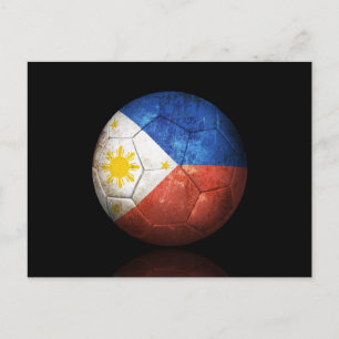 Worn Filipino Flag Football Voetbal Briefkaart
