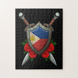 Worn Filipino Flag Shield and Swords with Rozen Legpuzzel